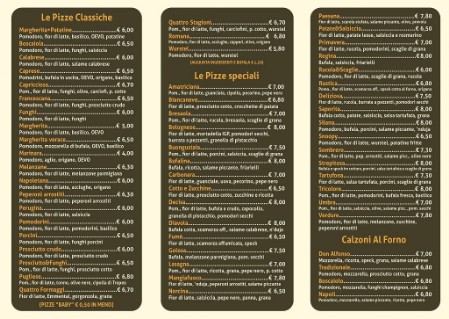 Menu Al Pizzificio Perugia